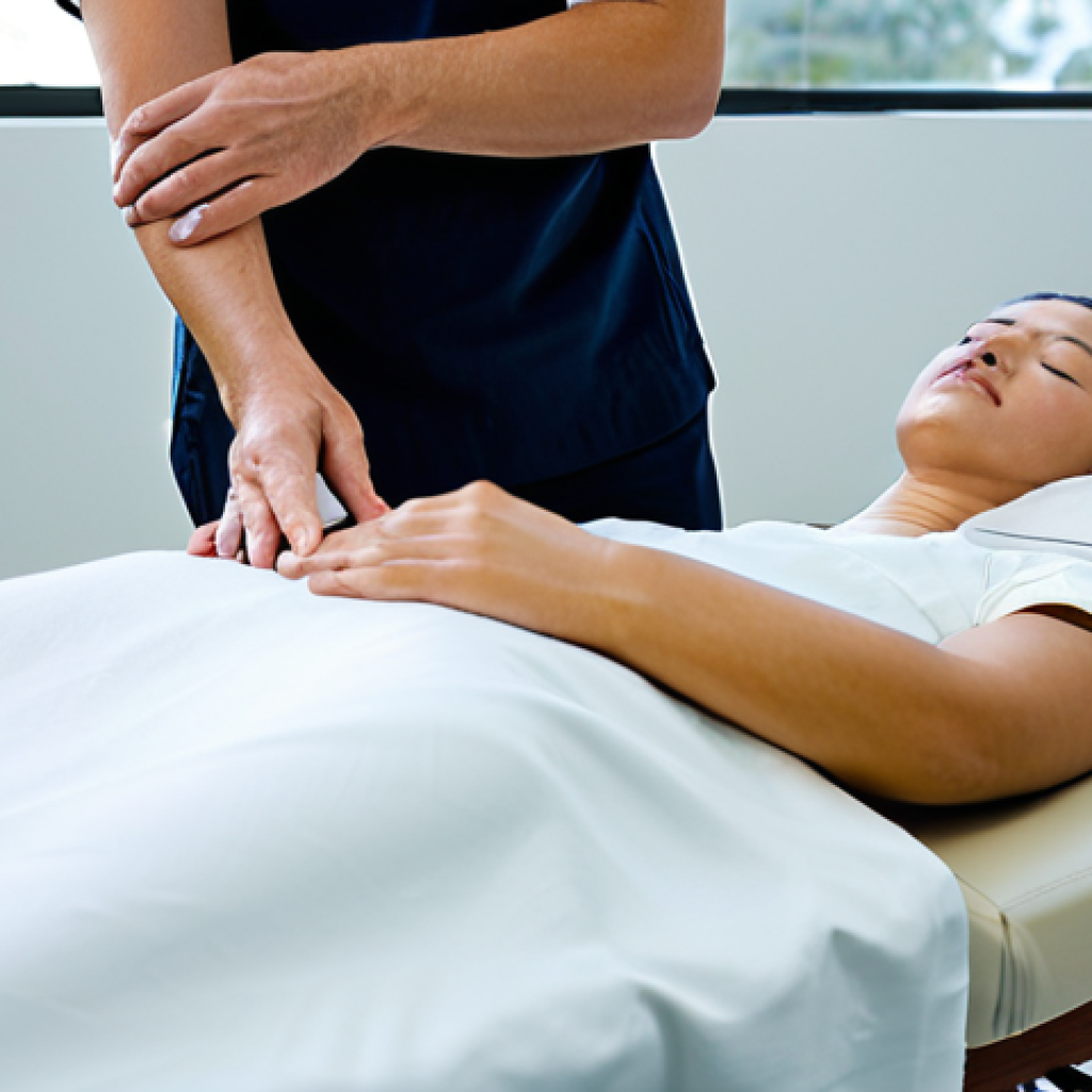 "A professional acupuncturist, fully clothed, in a clean, modern clinic setting, administering acupuncture to a patient with back pain. The patient is lying face down on a massage table, fully clothed in modest attire. Focus on the practitioner's hands and the placement of the needles. Safe for work, appropriate content, perfect anatomy, natural proportions, professional."
