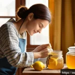 한방병원 감기 치료 과정 - A cozy kitchen scene featuring a Spanish-speaking adult woman preparing a fresh ginger tea infusion ...